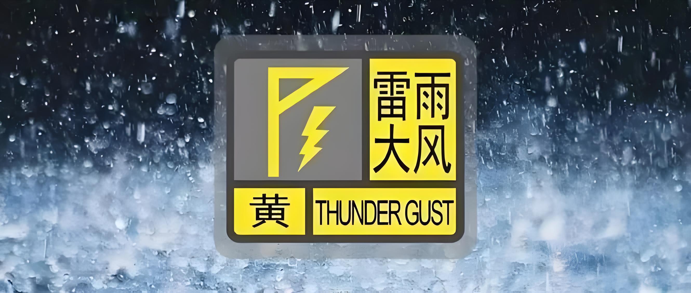 雷雨大風(fēng)黃色預(yù)警信號（7月3日16時43分）